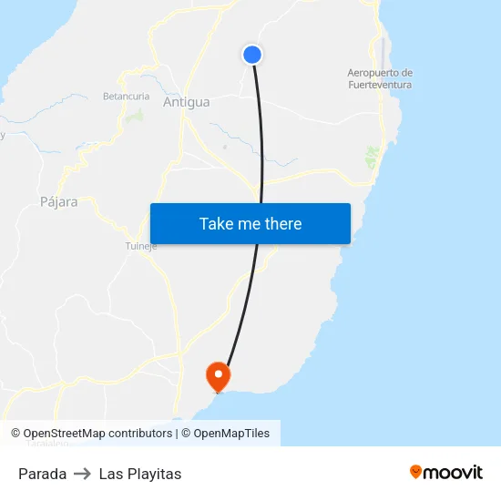Parada to Las Playitas map