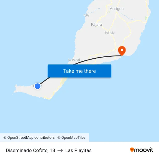 Diseminado Cofete, 18 to Las Playitas map