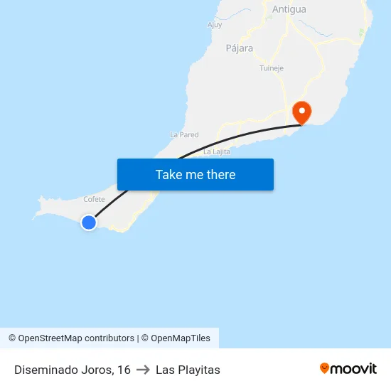 Diseminado Joros, 16 to Las Playitas map