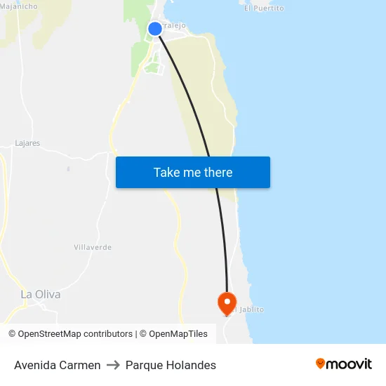 Avenida Carmen to Parque Holandes map