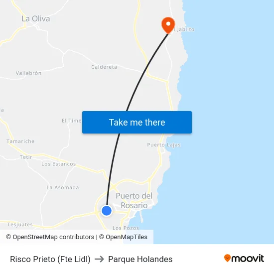 Risco Prieto (Fte Lidl) to Parque Holandes map
