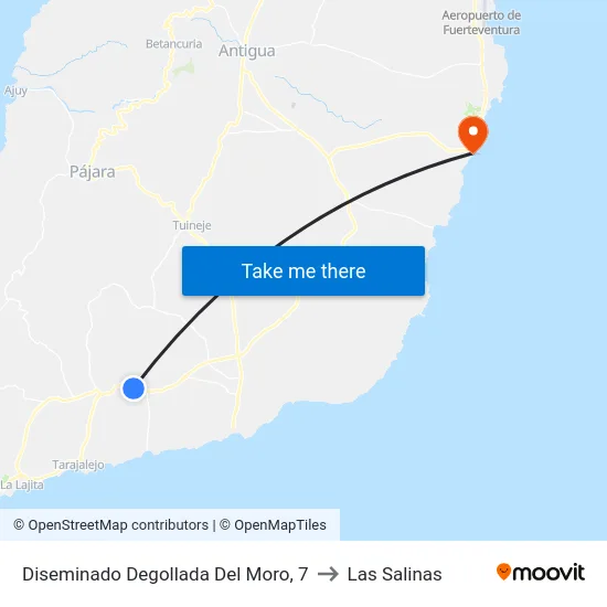 Diseminado Degollada Del Moro, 7 to Las Salinas map