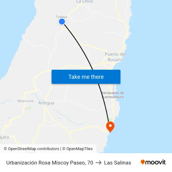 Urbanización Rosa Miscoy Paseo, 70 to Las Salinas map
