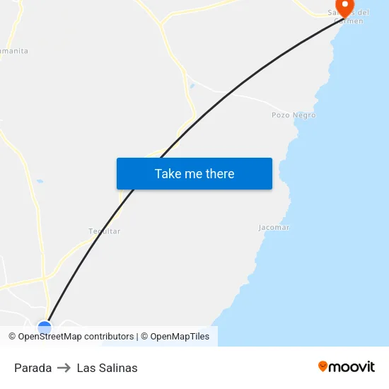 Parada to Las Salinas map