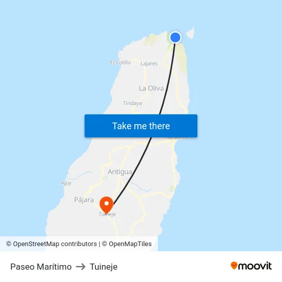 Paseo Marítimo to Tuineje map