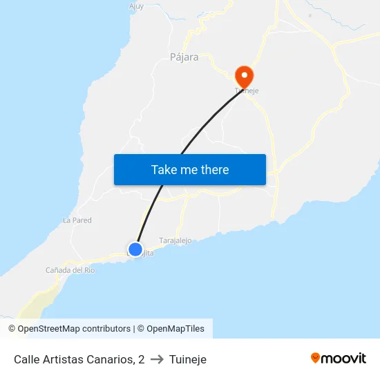 Calle Artistas Canarios, 2 to Tuineje map