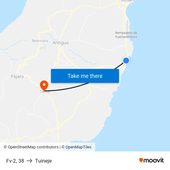 Fv-2, 38 to Tuineje map
