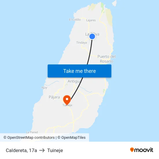 Caldereta, 17a to Tuineje map