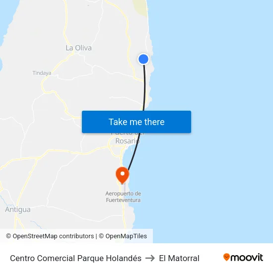 Centro Comercial Parque Holandés to El Matorral map