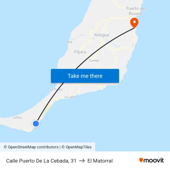 Calle Puerto De La Cebada, 31 to El Matorral map