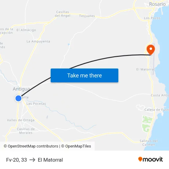 Fv-20, 33 to El Matorral map