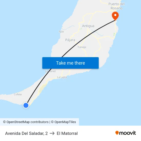 Avenida Del Saladar, 2 to El Matorral map