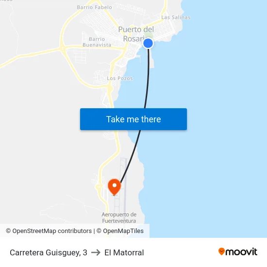 Carretera Guisguey, 3 to El Matorral map