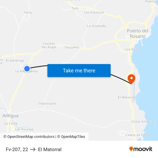 Fv-207, 22 to El Matorral map