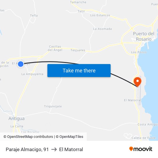 Paraje Almacigo, 91 to El Matorral map