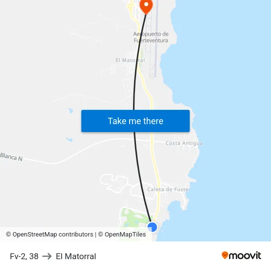 Fv-2, 38 to El Matorral map