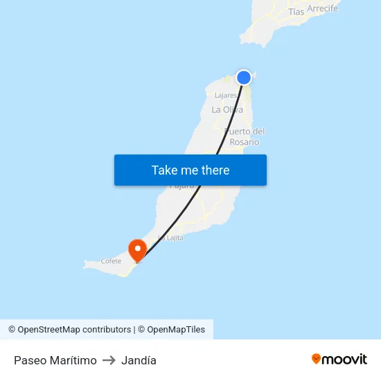 Paseo Marítimo to Jandía map