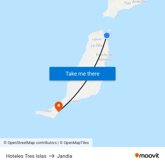 Hoteles Tres Islas to Jandía map
