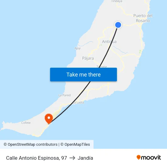 Calle Antonio Espinosa, 97 to Jandía map