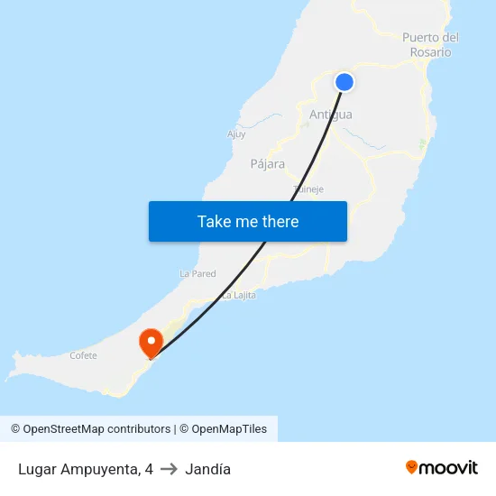 Lugar Ampuyenta, 4 to Jandía map