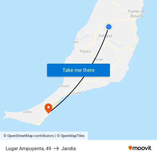 Lugar Ampuyenta, 49 to Jandía map
