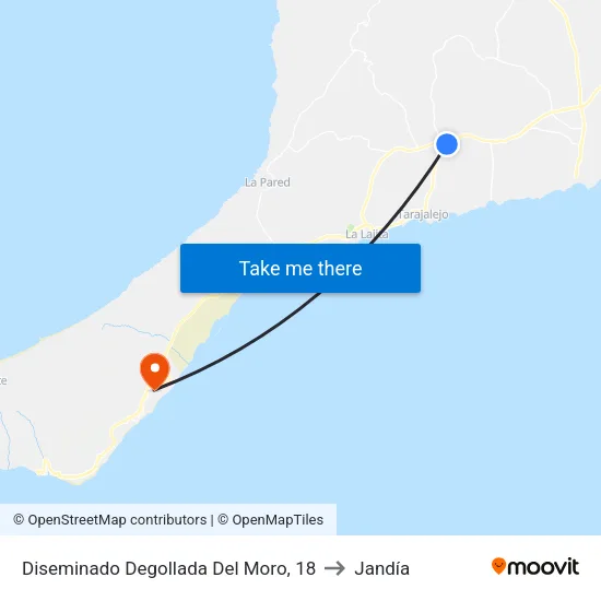 Diseminado Degollada Del Moro, 18 to Jandía map