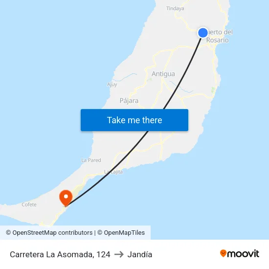 Carretera La Asomada, 124 to Jandía map