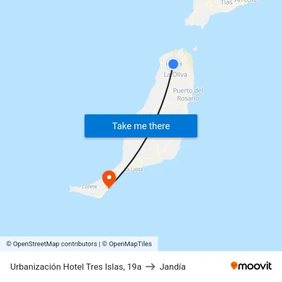 Urbanización Hotel Tres Islas, 19a to Jandía map