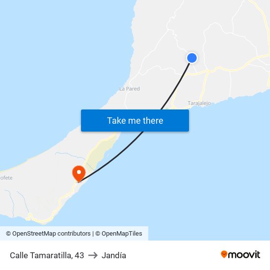 Calle Tamaratilla, 43 to Jandía map