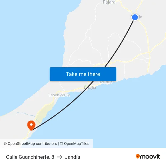 Calle Guanchinerfe, 8 to Jandía map