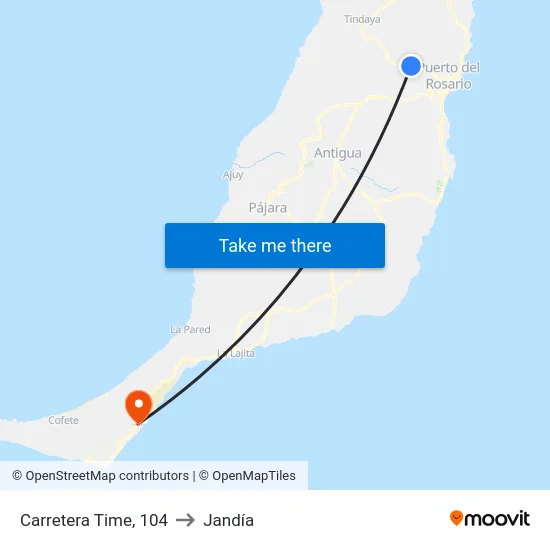 Carretera Time, 104 to Jandía map