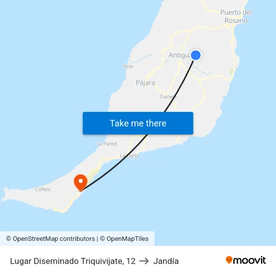 Lugar Diseminado Triquivijate, 12 to Jandía map