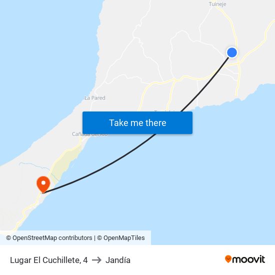 Lugar El Cuchillete, 4 to Jandía map