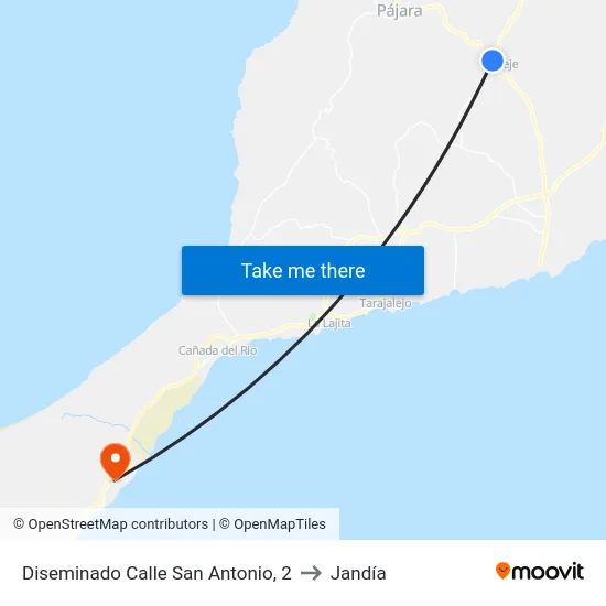 Diseminado Calle San Antonio, 2 to Jandía map
