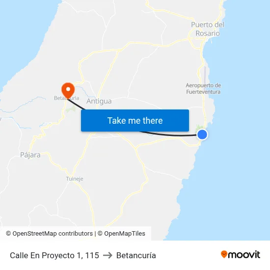 Calle En Proyecto 1, 115 to Betancuría map