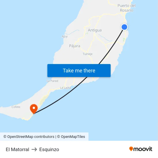 El Matorral to Esquinzo map