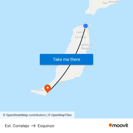 Est. Corralejo to Esquinzo map