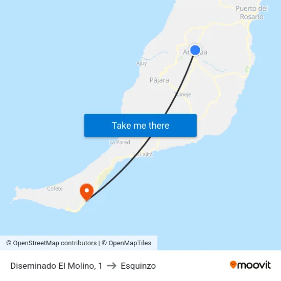 Diseminado El Molino, 1 to Esquinzo map