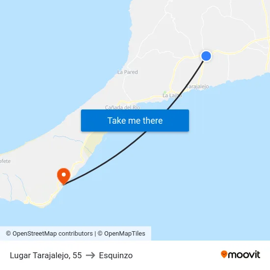 Lugar Tarajalejo, 55 to Esquinzo map
