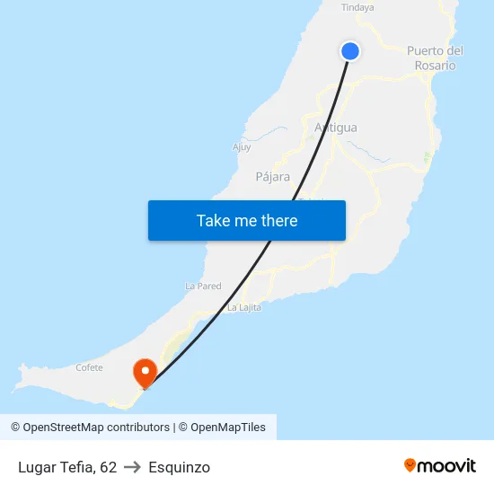 Lugar Tefia, 62 to Esquinzo map