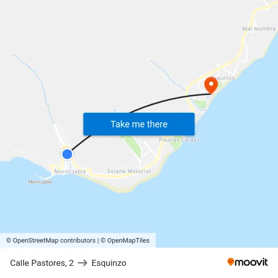 Calle Pastores, 2 to Esquinzo map