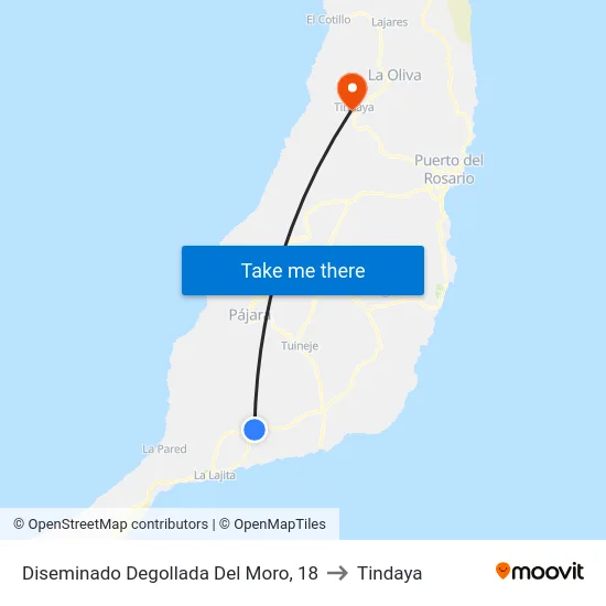 Diseminado Degollada Del Moro, 18 to Tindaya map