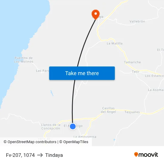Fv-207, 1074 to Tindaya map