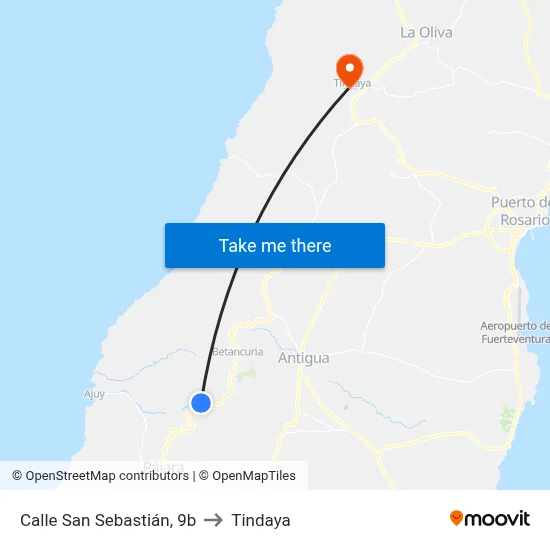 Calle San Sebastián, 9b to Tindaya map