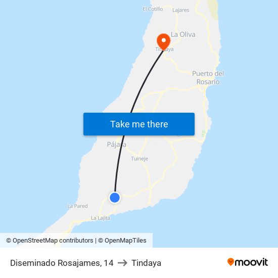 Diseminado Rosajames, 14 to Tindaya map