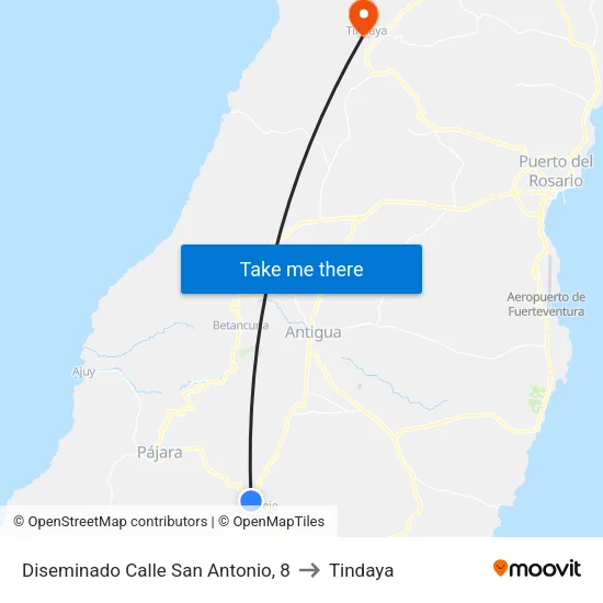 Diseminado Calle San Antonio, 8 to Tindaya map