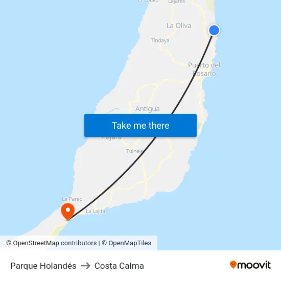 Parque Holandés to Costa Calma map