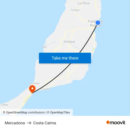 Mercadona to Costa Calma map