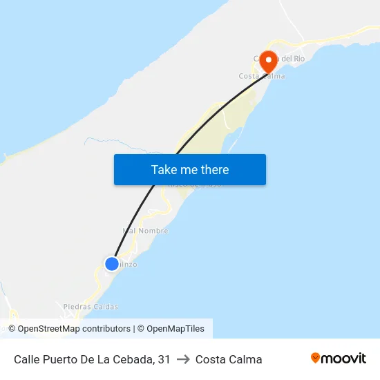Calle Puerto De La Cebada, 31 to Costa Calma map