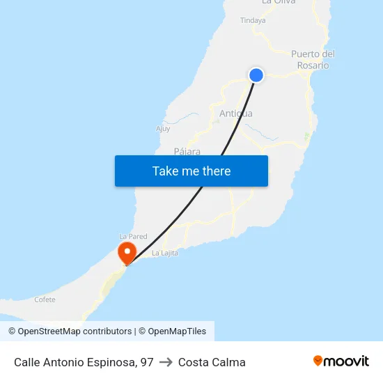 Calle Antonio Espinosa, 97 to Costa Calma map
